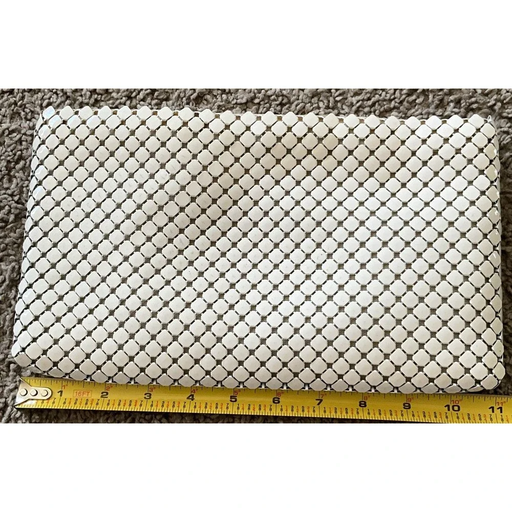 Vintage Whiting & Davis White Mesh Clutch Bag